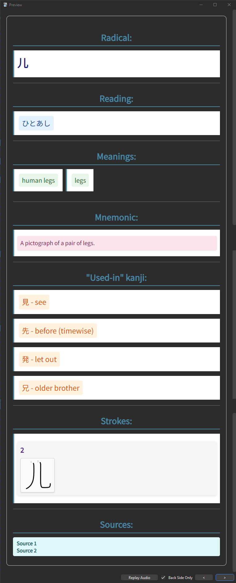 Radical card preview